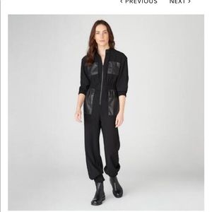 JUMPSUIT WITH FAUX LEATHER POCKETS